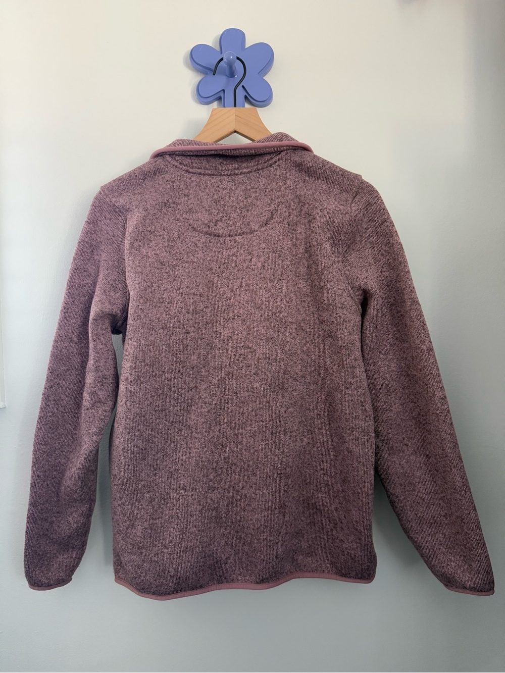 L.L.Bean Large Sweater Fleece Pullover Washed Orchid Outdoor Travel Hike - Picture 5 of 8